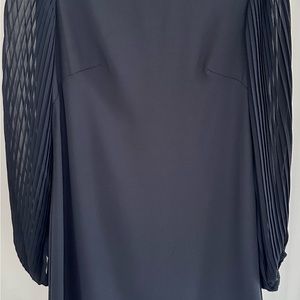 Sharagano Black Dress with Long Pleated Sleeves Size 4